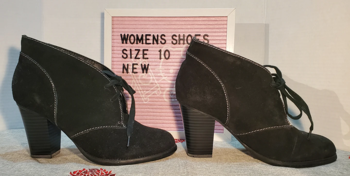 Naturalizer Womens Black Suede Lace-up Ankle Boots Size 10 - photo 3