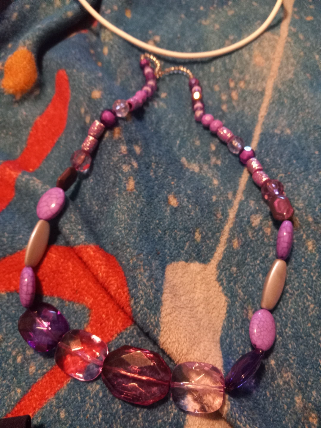 Purple Beaded Necklace and Bracelet Set - photo 2