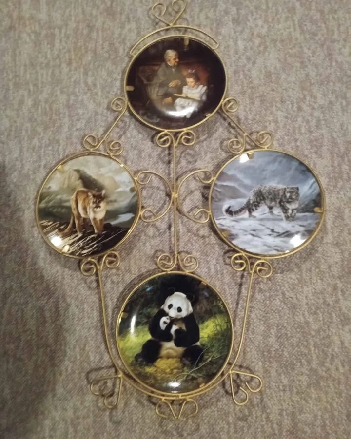 Bradford Exchange Collector Plates In Wall Frame! - photo 2