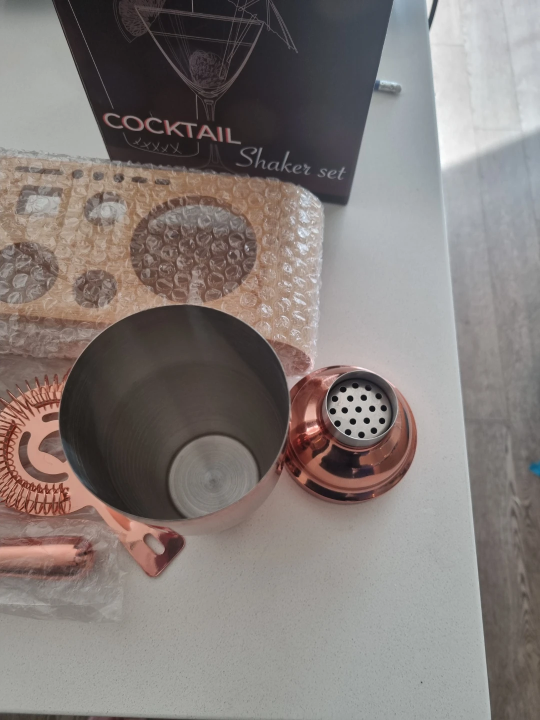 Sishynio Copper Cocktail Shaker Set with Stand - photo 2
