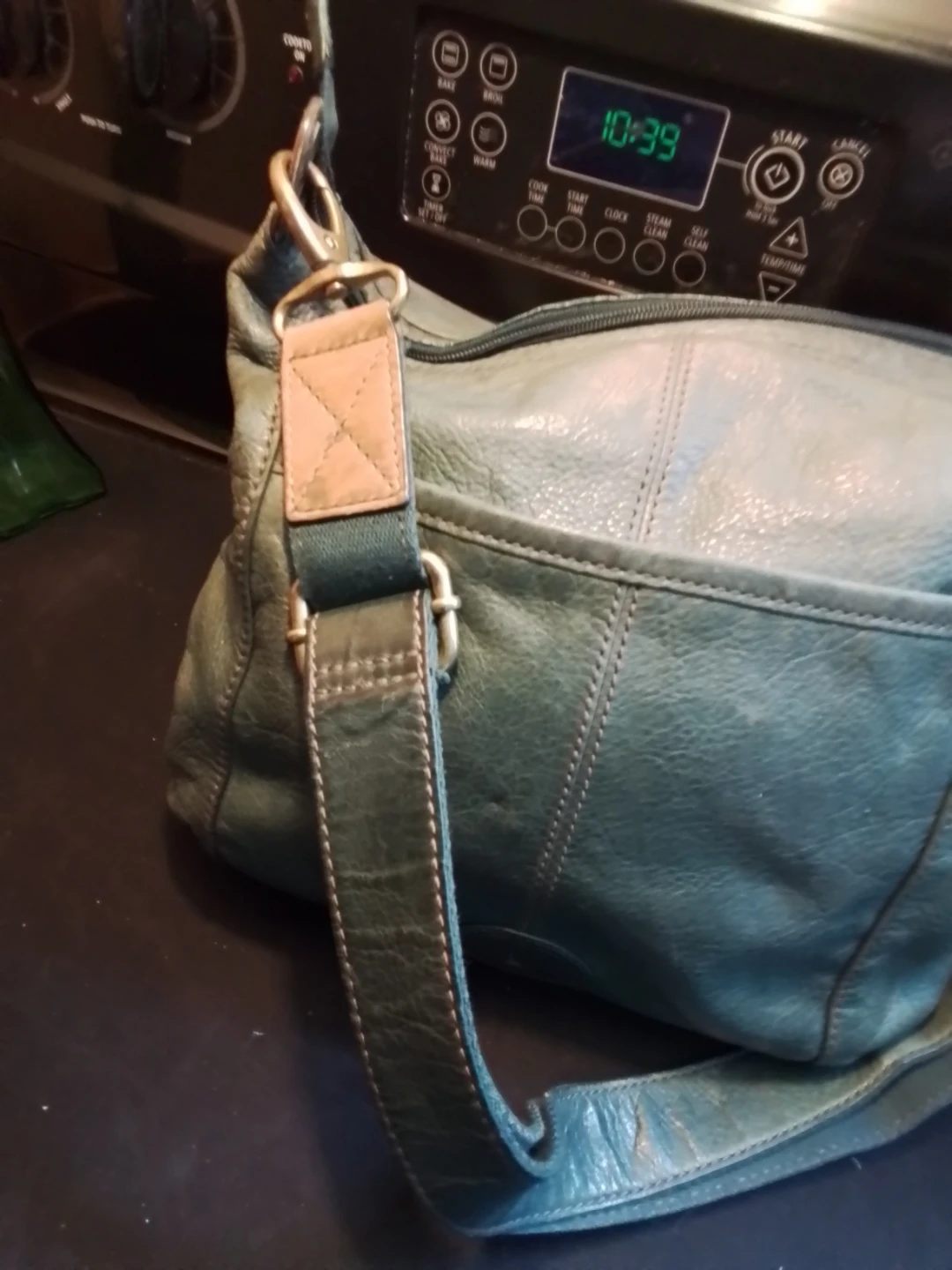 Fossil Morgan Traveler Green Leather Messenger Bag - photo 5