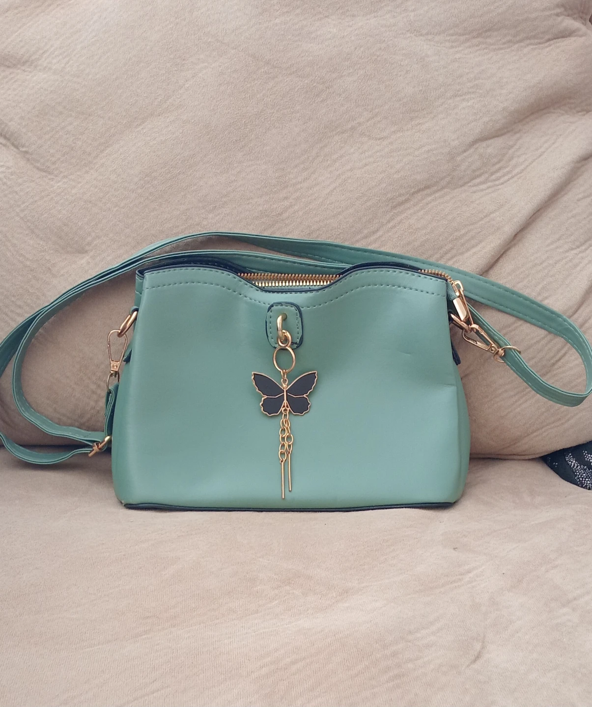 Mint Green Purse with Butterfly Charm