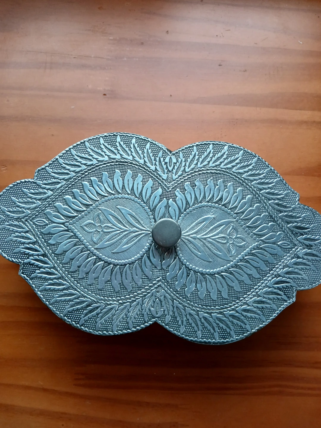 Ornate metal look tray