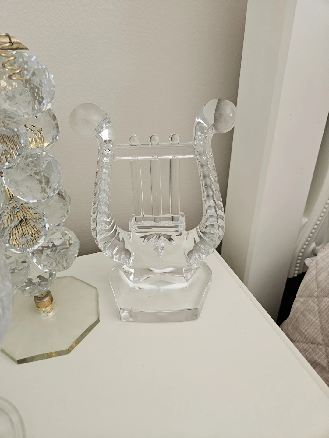 Clear Crystal Harp Figurine