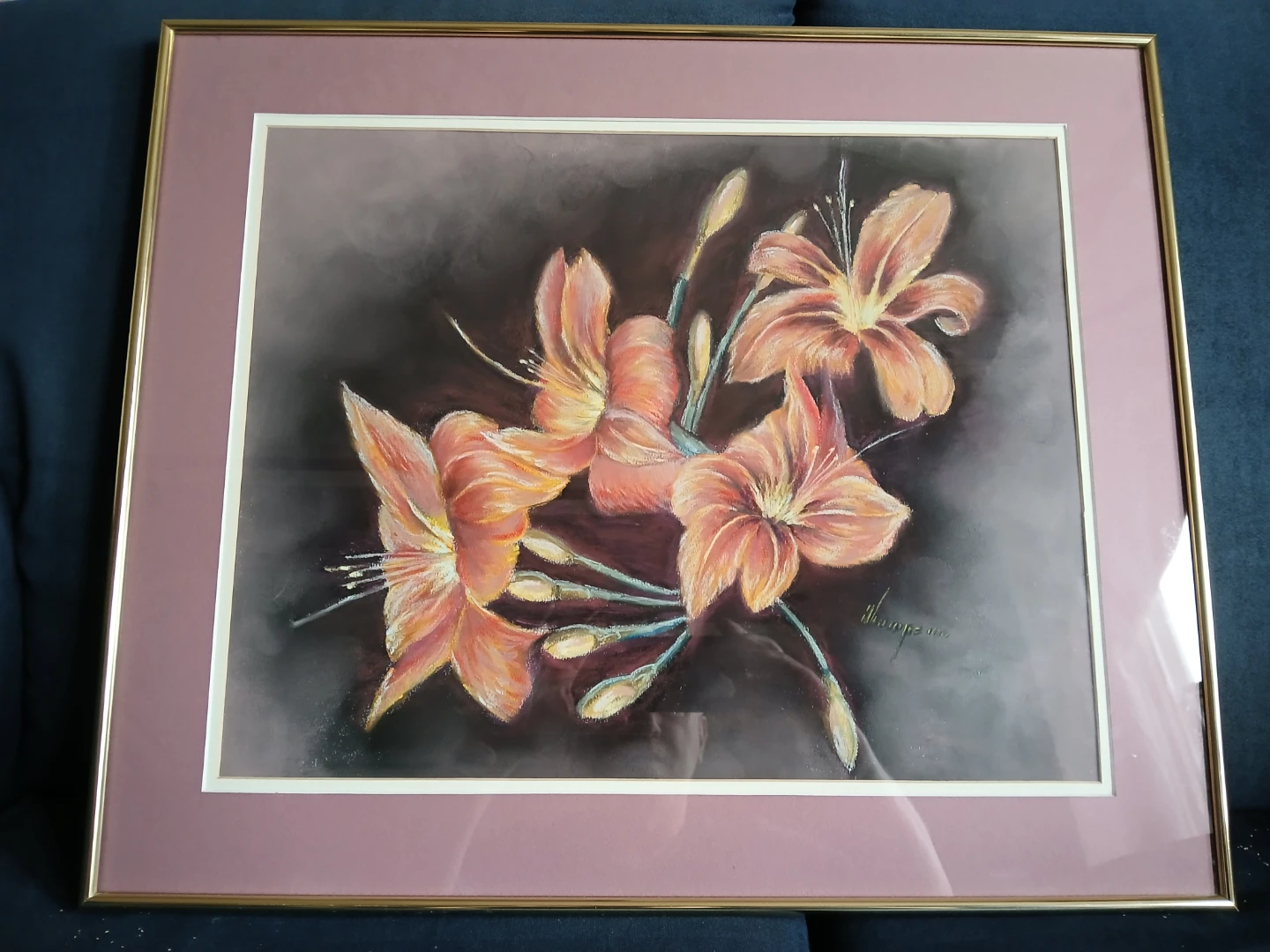 Original Pastel "Tiger Lily" Artwork 24x20
