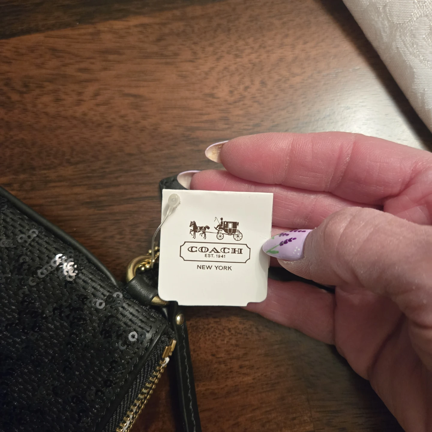 Coach B4/BK Black Sequin Wristlet - photo 2