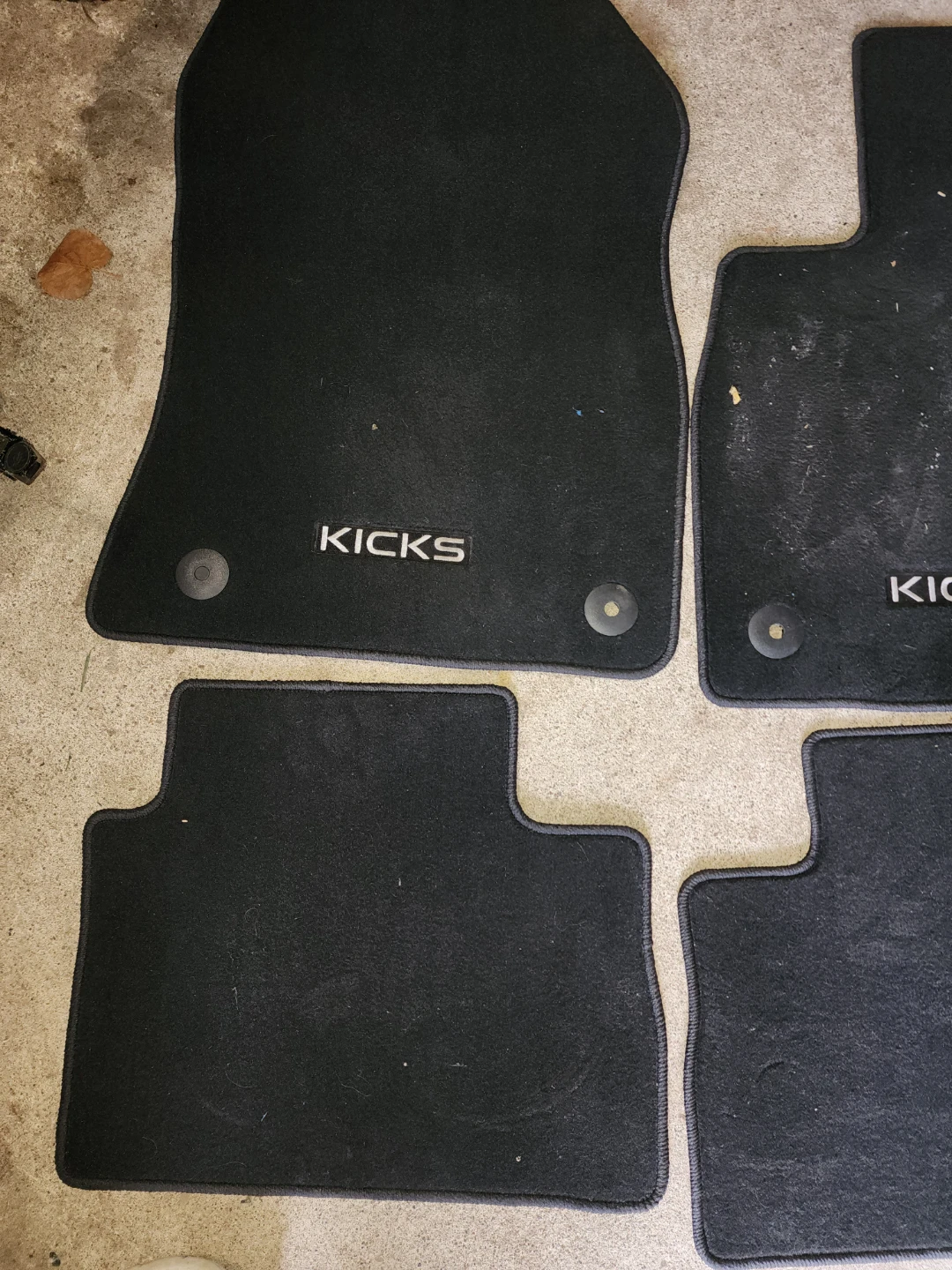 Set of 4 Black KICKS Floor Mats