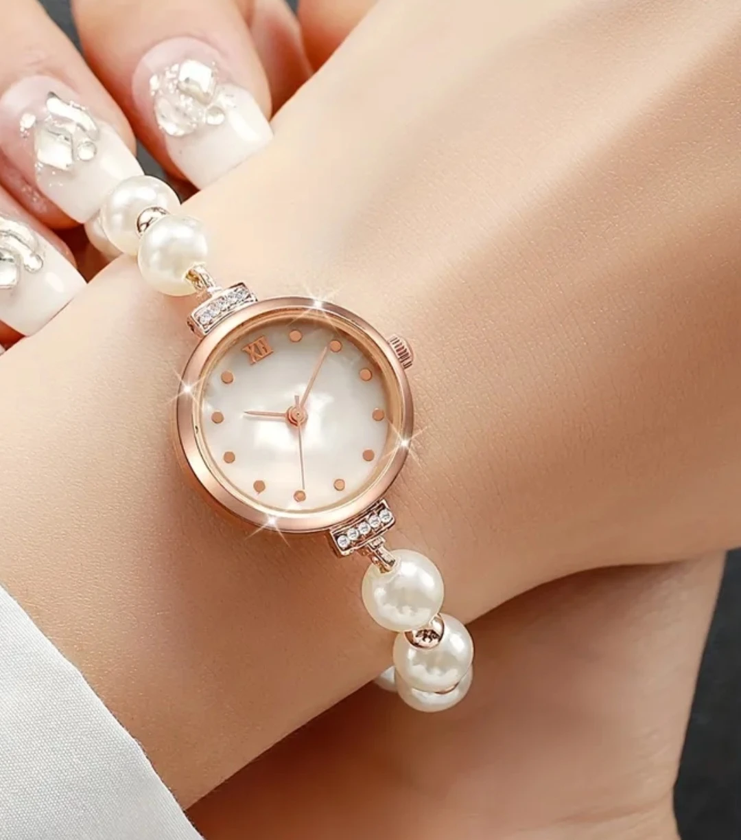 Women's Pearl Beaded Bracelet Watch