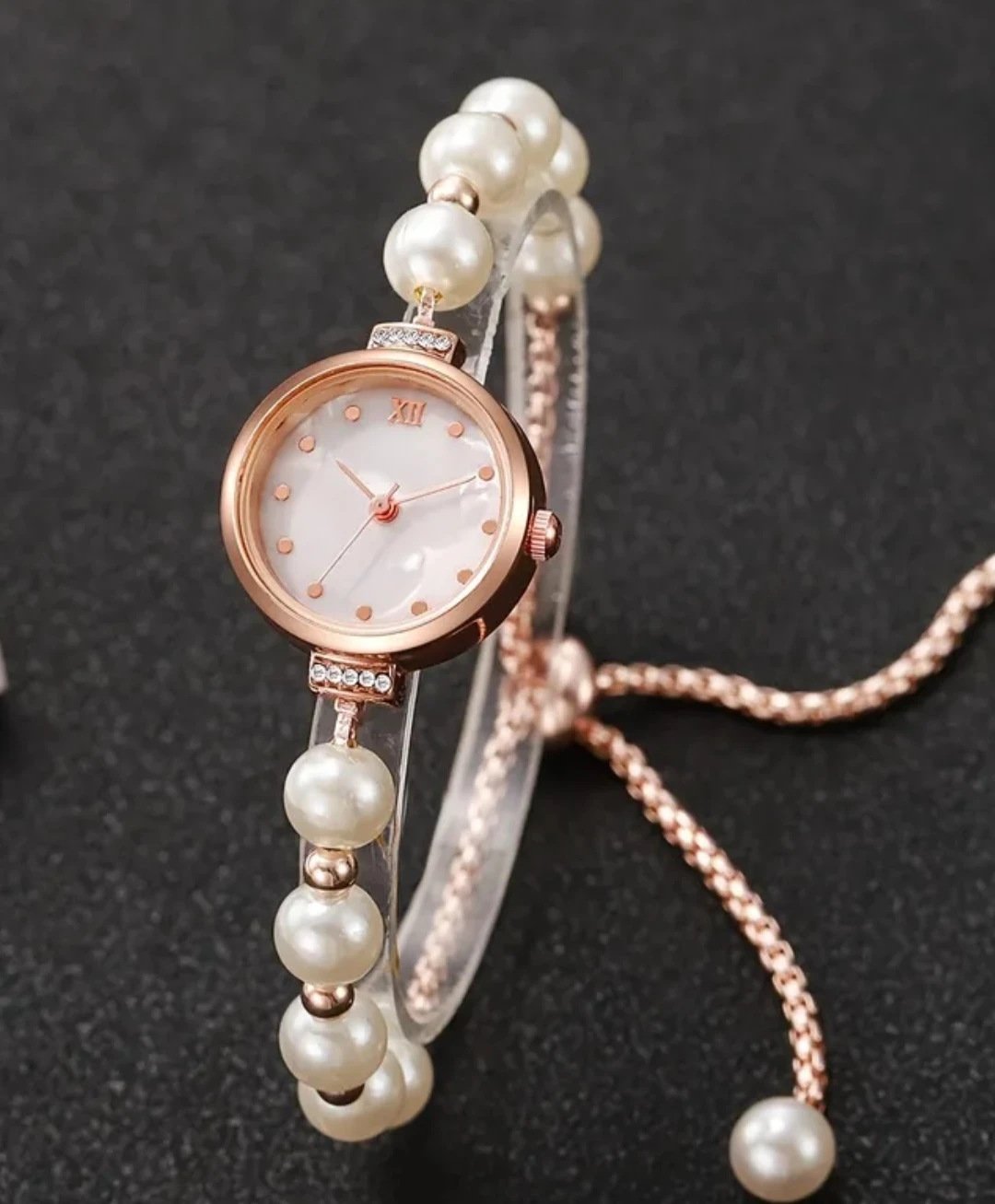 Women's Pearl Beaded Bracelet Watch - photo 3