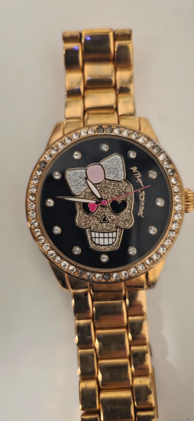 Betsey Johnson Gold Tone Skull Watch - photo 3