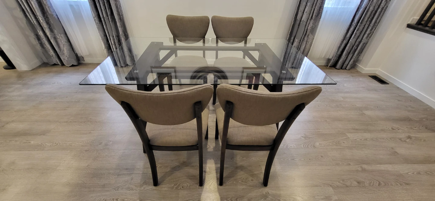 Glass Top Dining Table with 4 Chairs - photo 3