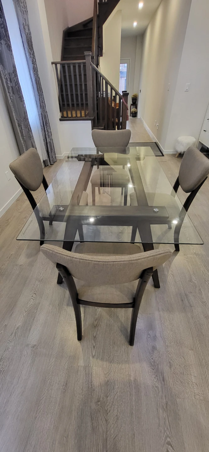 Glass Top Dining Table with 4 Chairs - photo 4