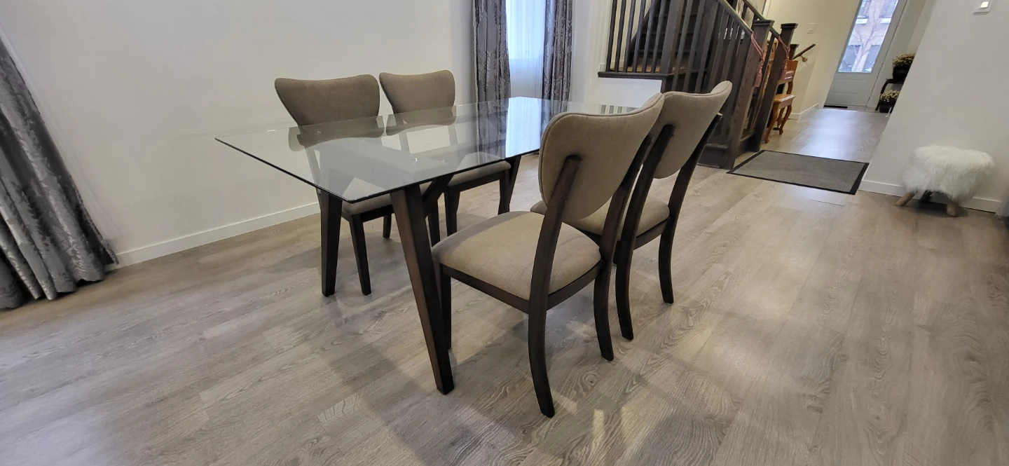 Glass Top Dining Table with 4 Chairs - photo 5