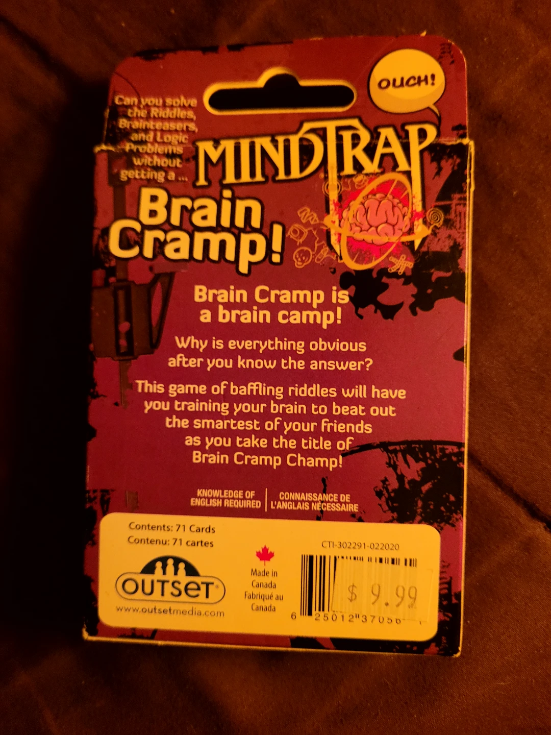 Outset Mind Trap Brain Cramp! Card Game - photo 2