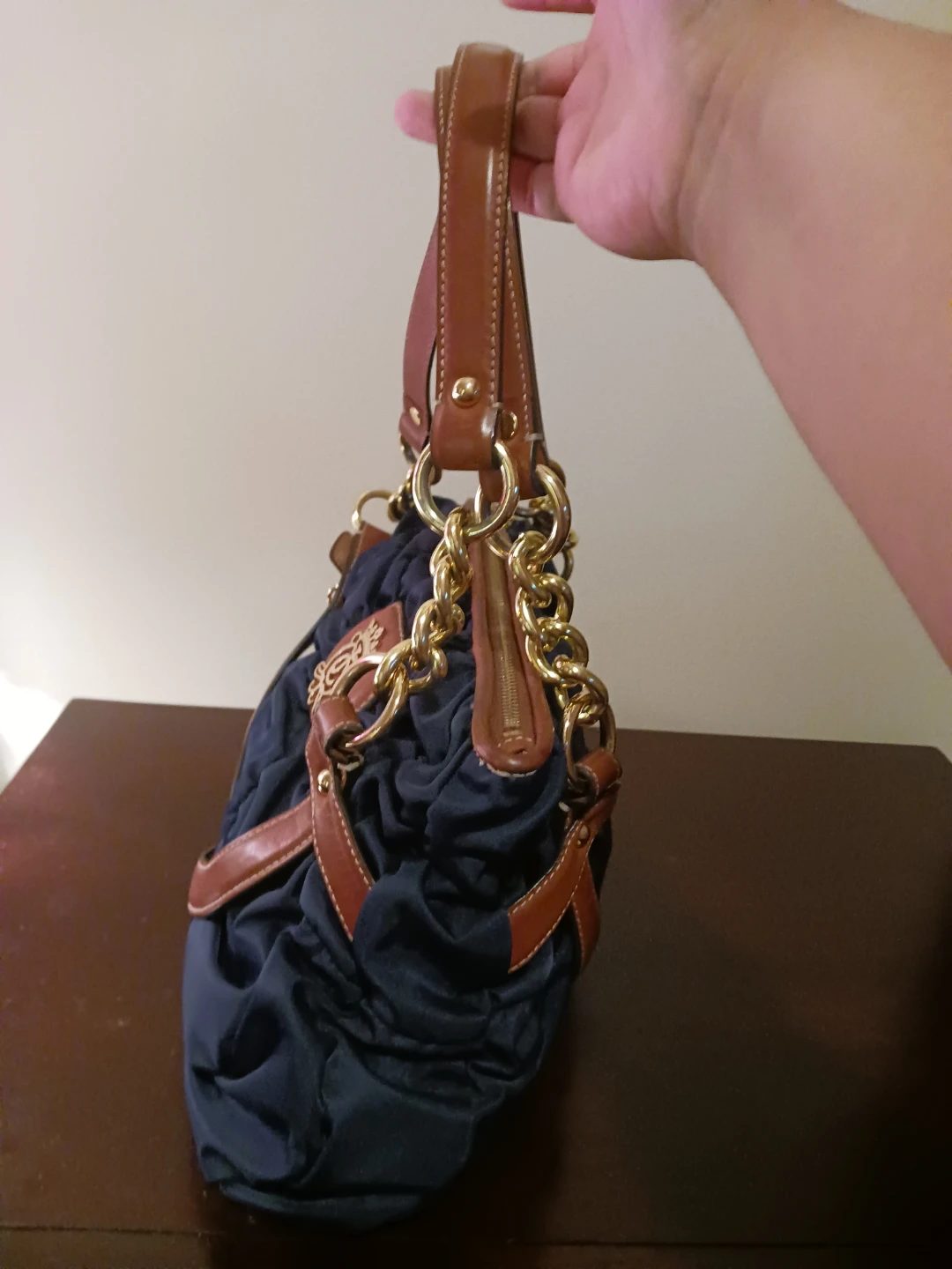 Juicy Couture Blue Ruched Nylon Shoulder Bag - photo 2