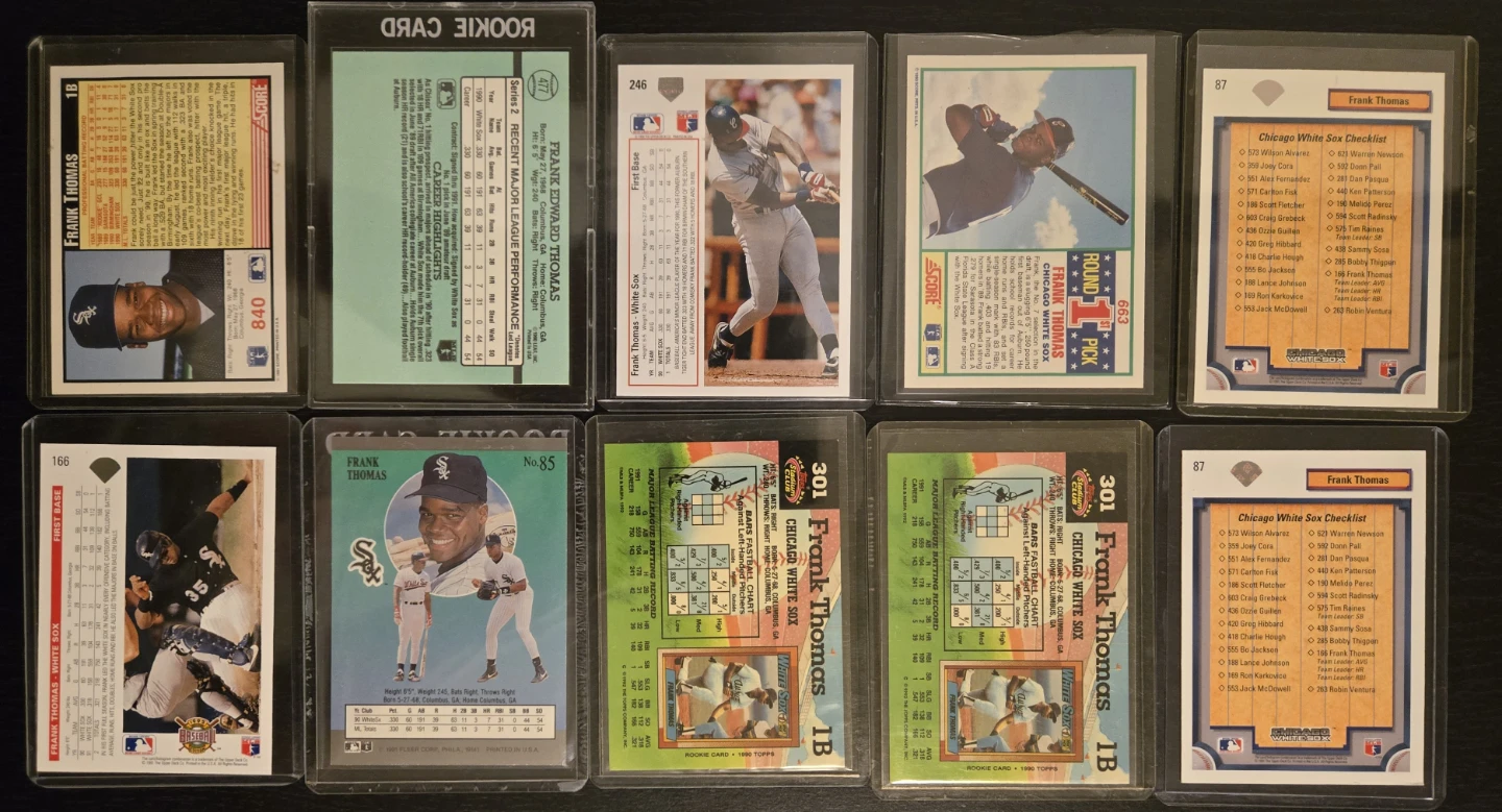 Lot of 10 Frank Thomas Baseball Rookie Cards & More - photo 2