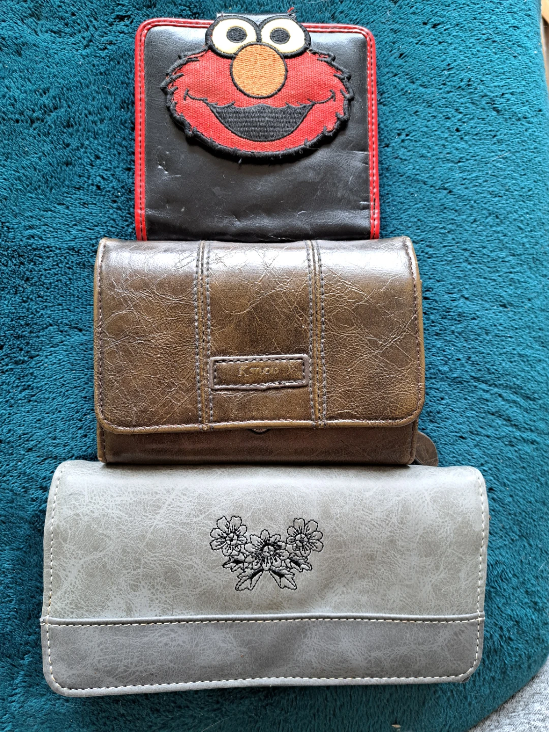 Brown Faux Leather Tri-Fold Wallet