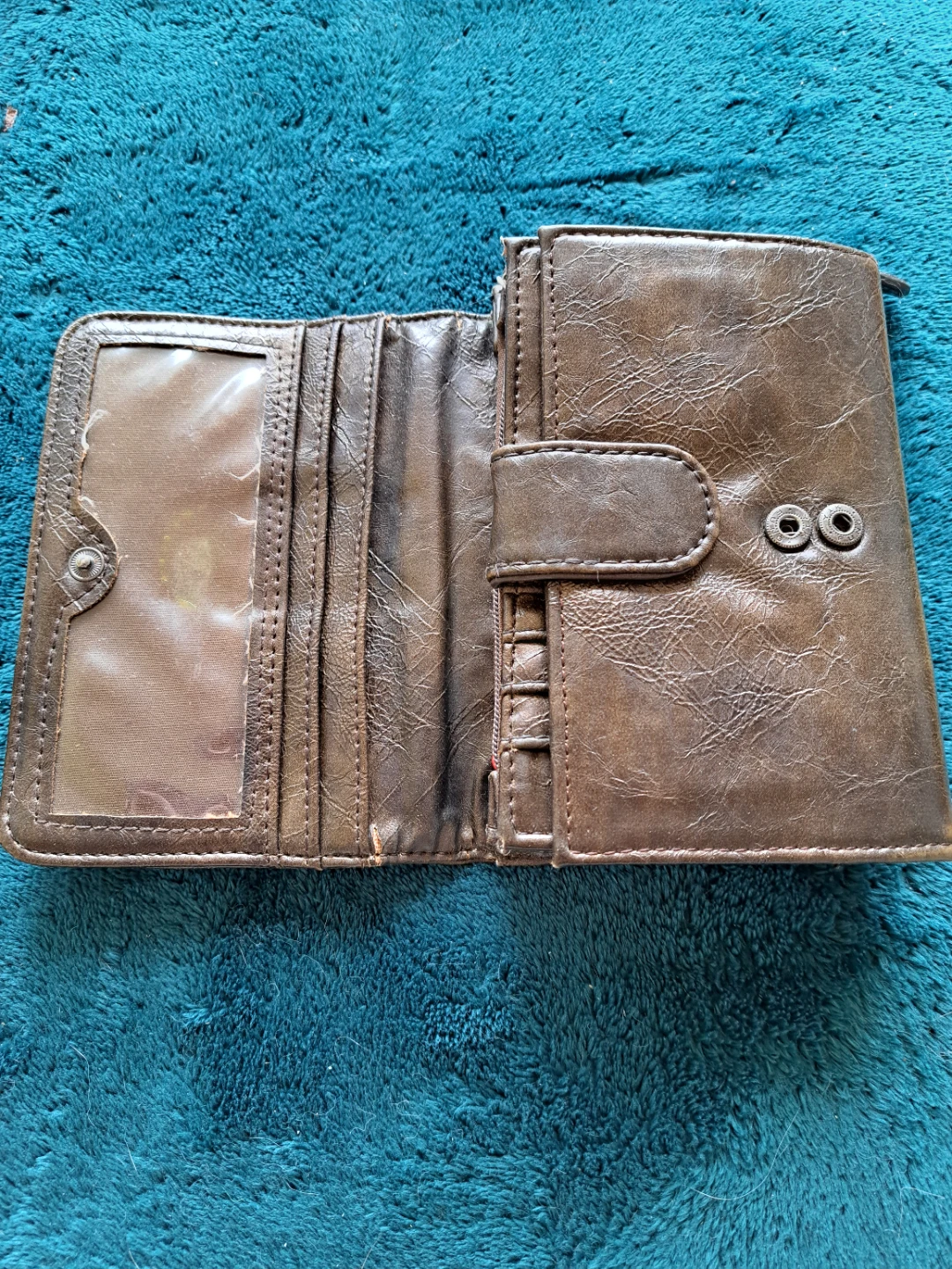 Brown Faux Leather Tri-Fold Wallet - photo 3