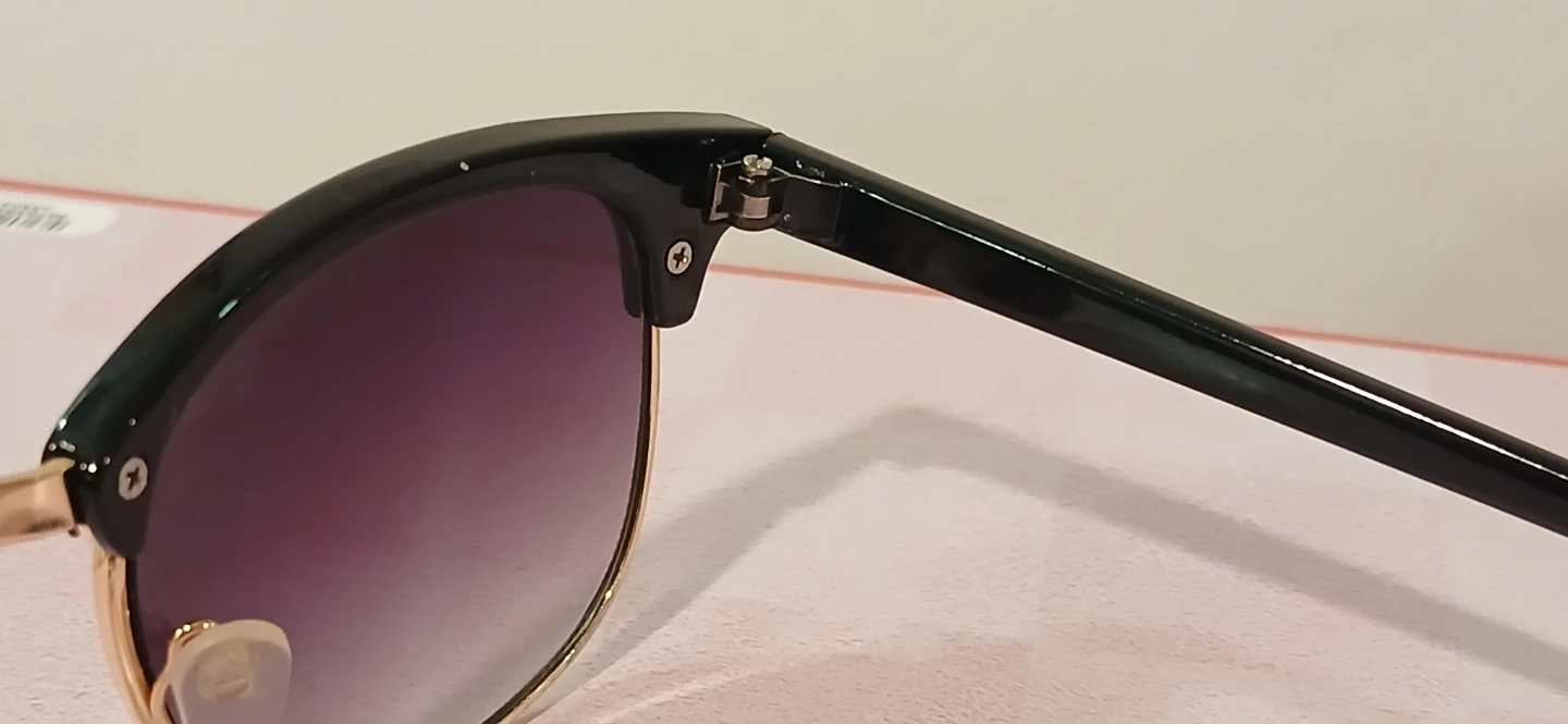 Black Clubmaster Sunglasses with Gold Accents - photo 4