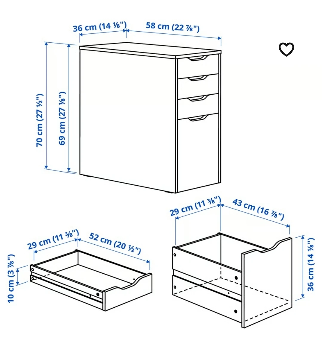IKEA Alex Drawer Unit - White - photo 3