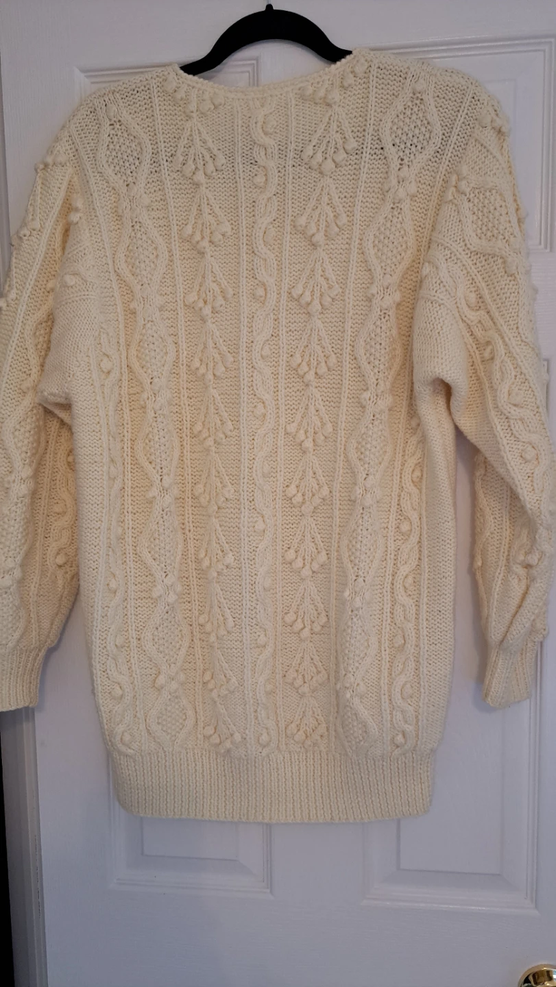 Cream Cable Knit Sweater with Bobble Detailing - photo 4