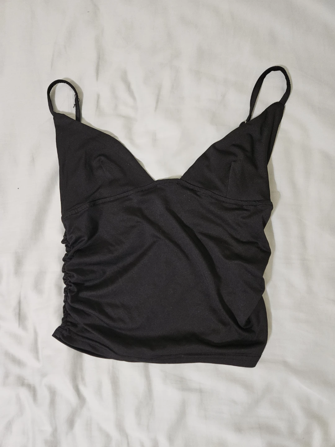 Black Ruched Tank Top