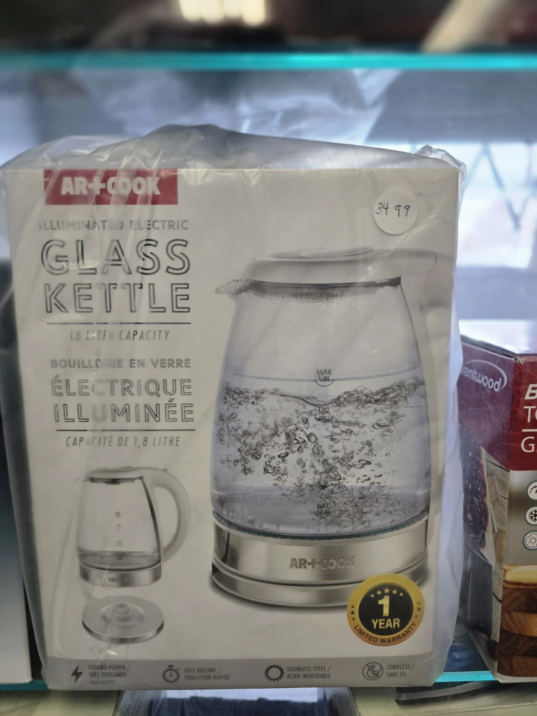 AR+COOK Illuminated Glass Kettle - 1.8L Capacity