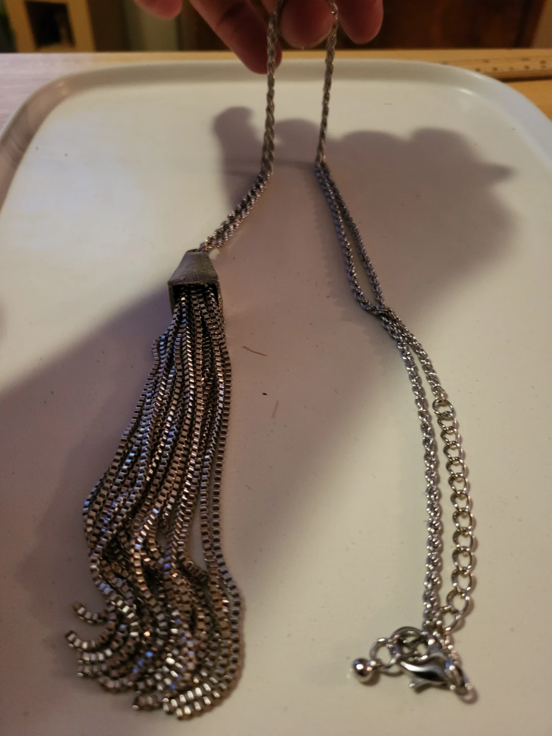 Silver Tone Tassel Pendant Necklace - photo 3