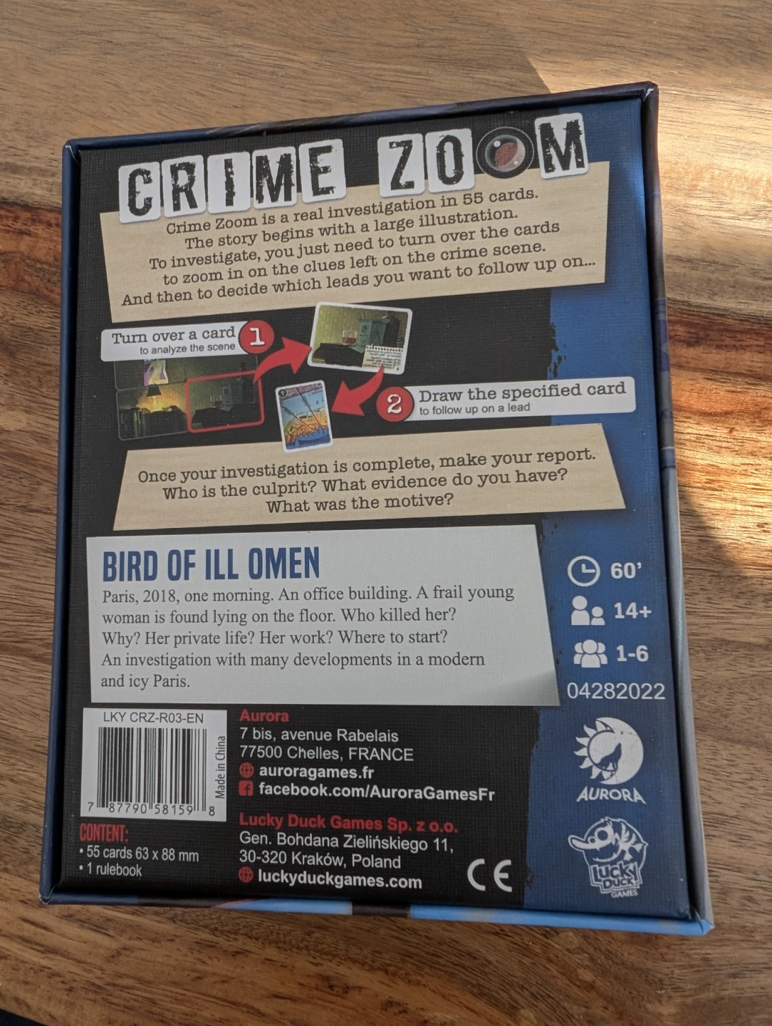 Crime Zoom: Bird of Ill Omen Board Game - photo 2