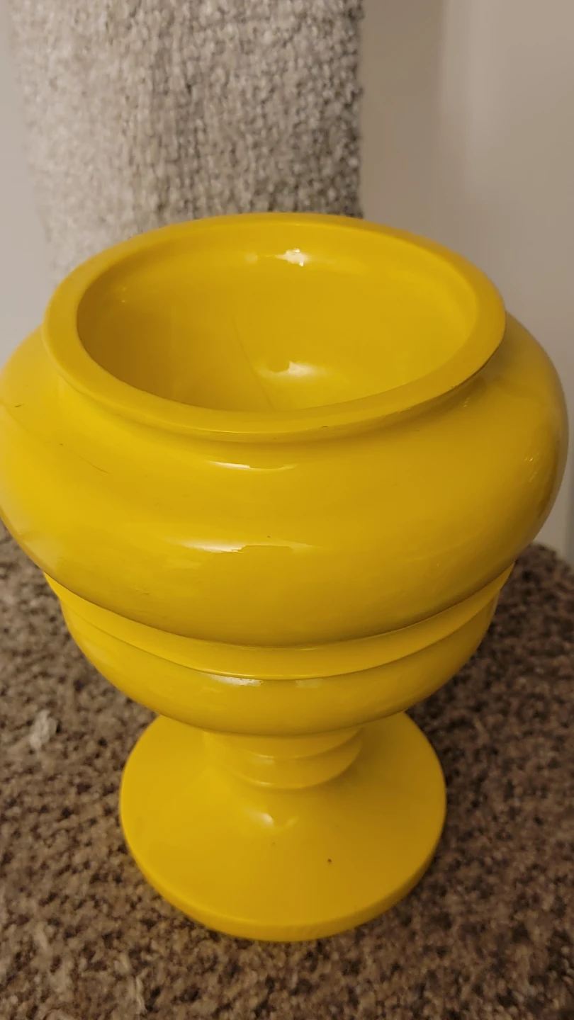 Bright Yellow Decorative Vase + flowers - photo 3