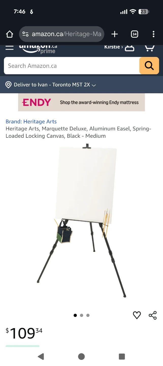 Heritage Arts Marquette Deluxe Aluminum Easel - Black - Medium