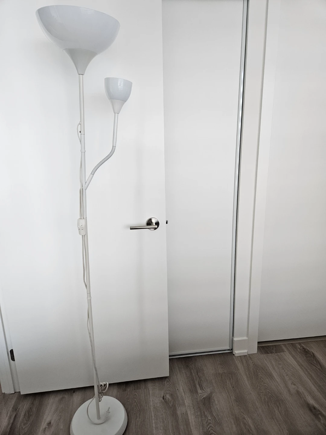 IKEA White Floor Lamp with Adjustable Reading Light