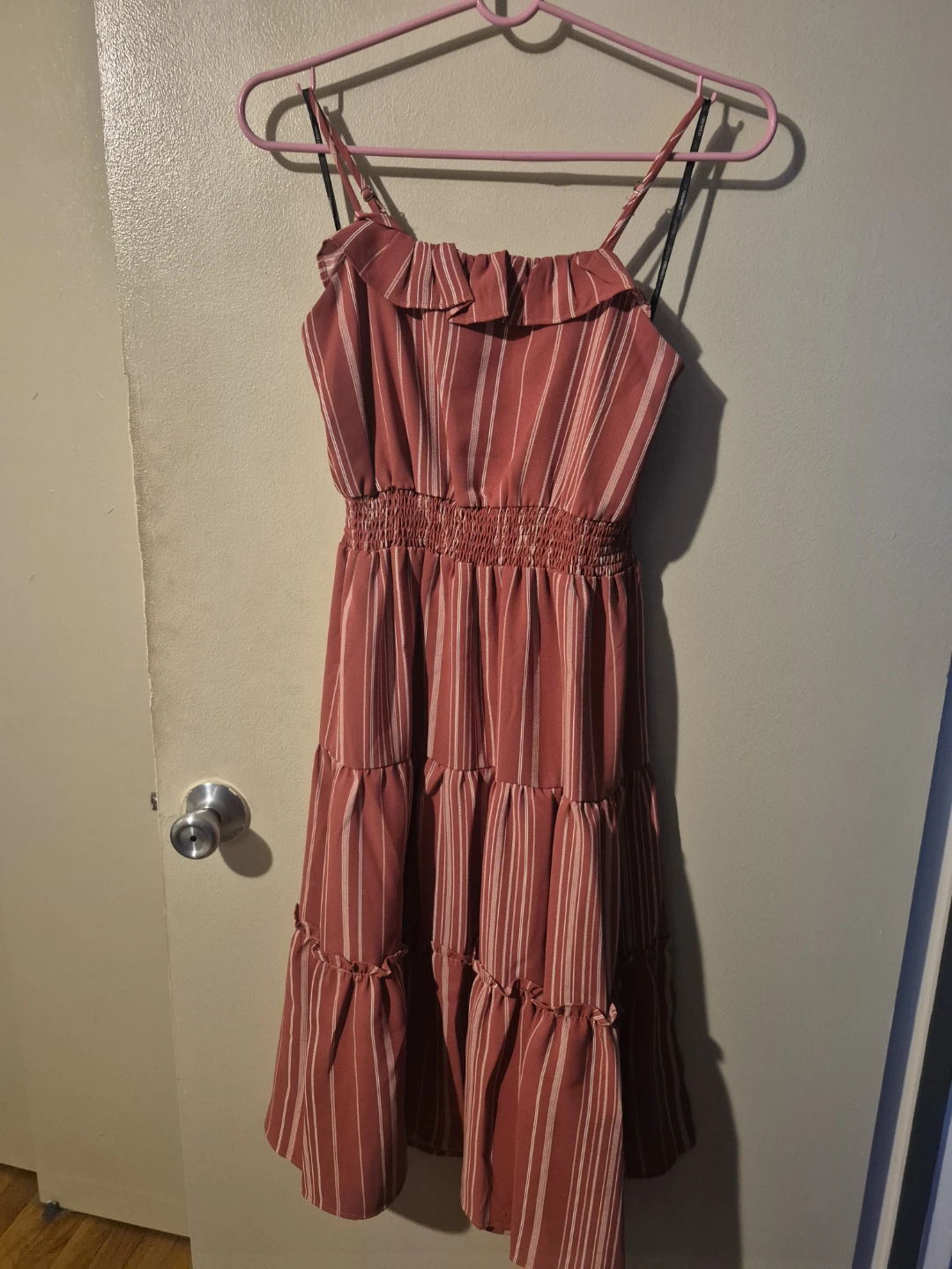 Striped Tiered Midi Dress