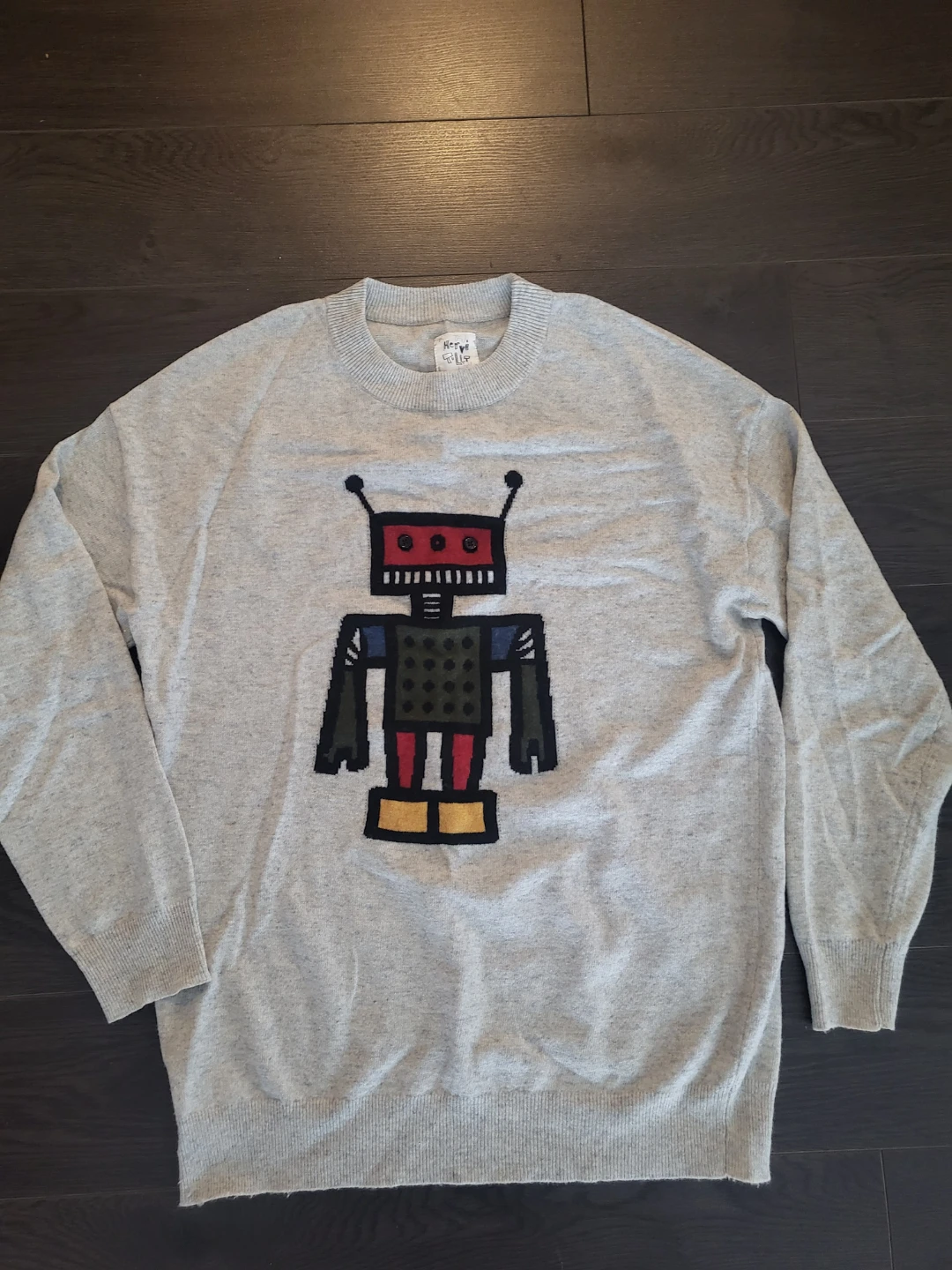 Grey Robot Sweater from Korea Slimming fit