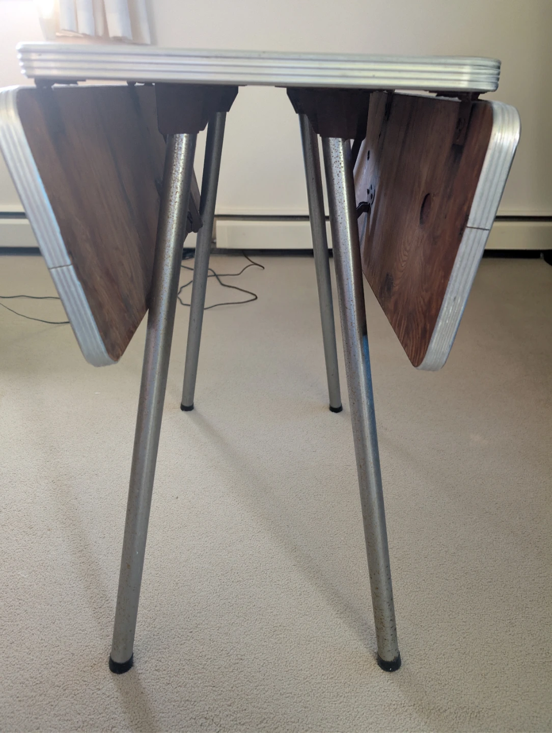 Vintage 50's/60's Drop Leaf Table with Retro Pattern
