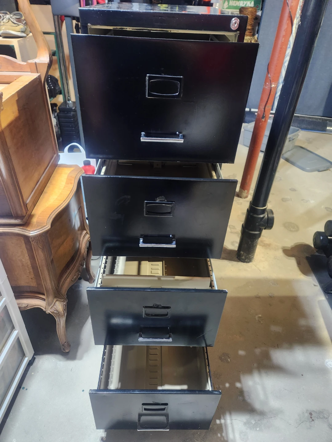 Black 4-Drawer Metal Filing Cabinet - photo 3