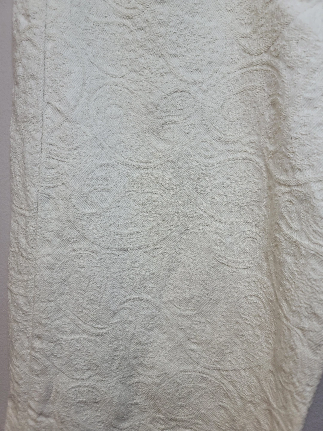 Cream Paisley Jacquard Pant Sz 6 Cotton Coastal Festival - photo 3