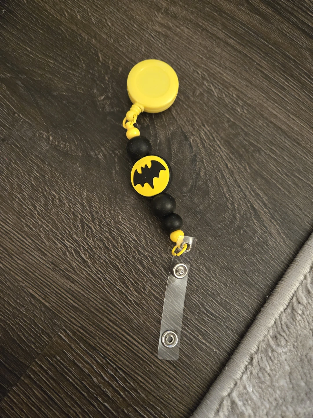 Yellow Batman Retractable Badge Reel Holder