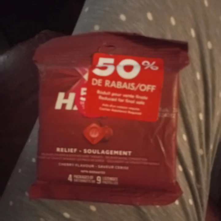 Halls Relief Cherry Cough Drops - 4 Packages of 9 Lozenges