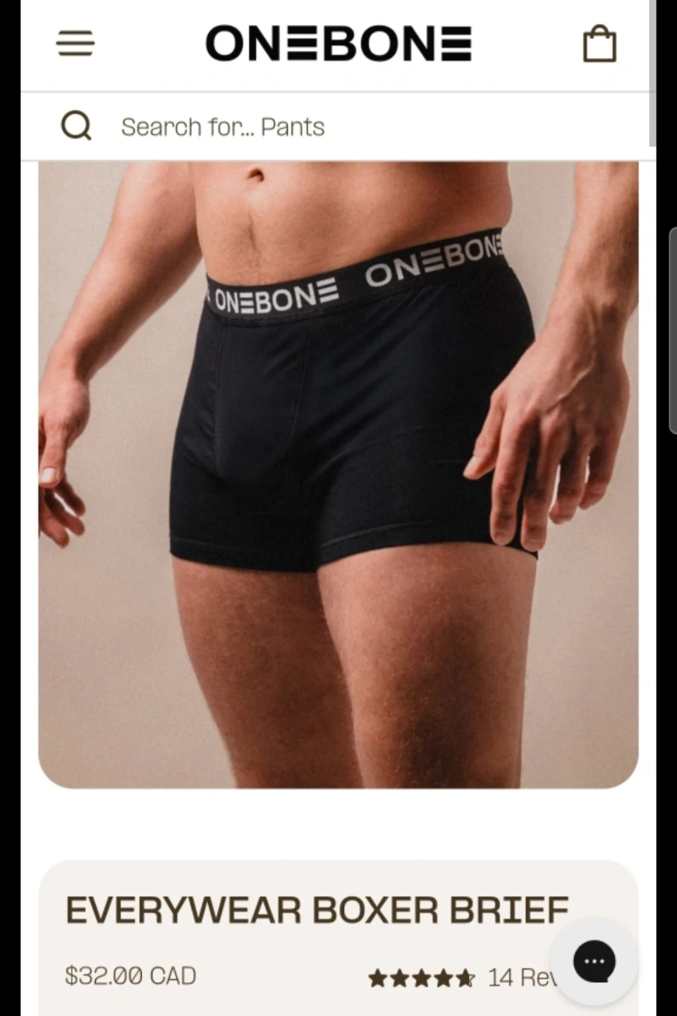 ONEBONE Everywear Boxer Brief - Black - Size D 🇨🇦