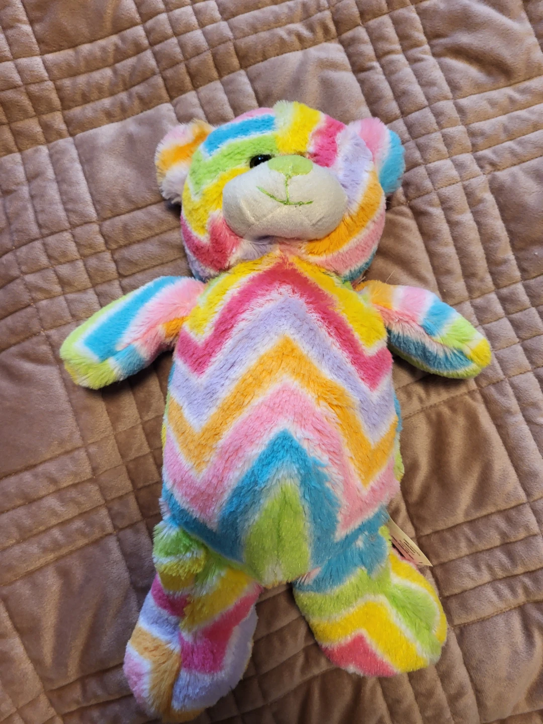 Rainbow Chevron Stuffed Bear