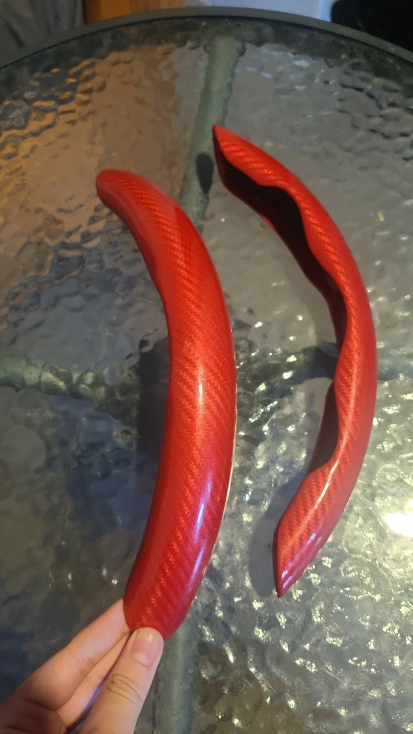Red Carbon Fiber Steering Wheel Covers - photo 5