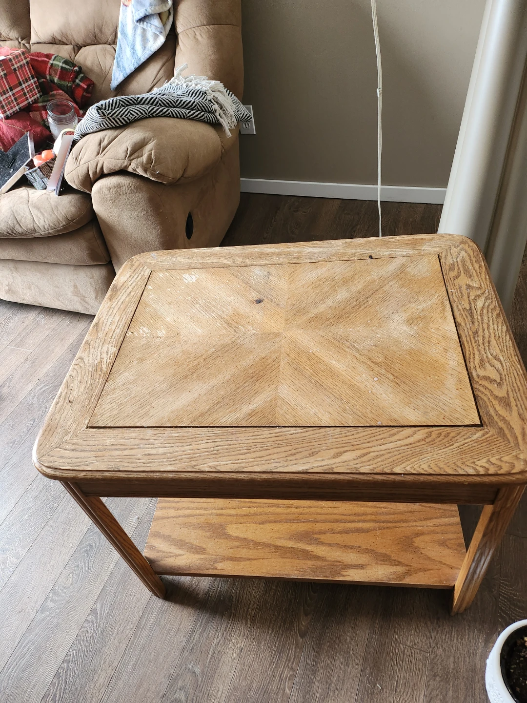 Wooden End Table with Shelf
