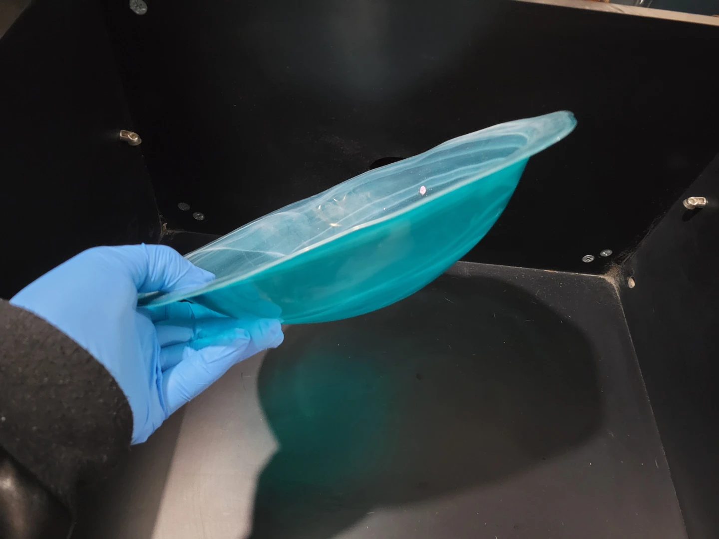 Turquoise & Alabaster Swirl Glass Bowl. - photo 5