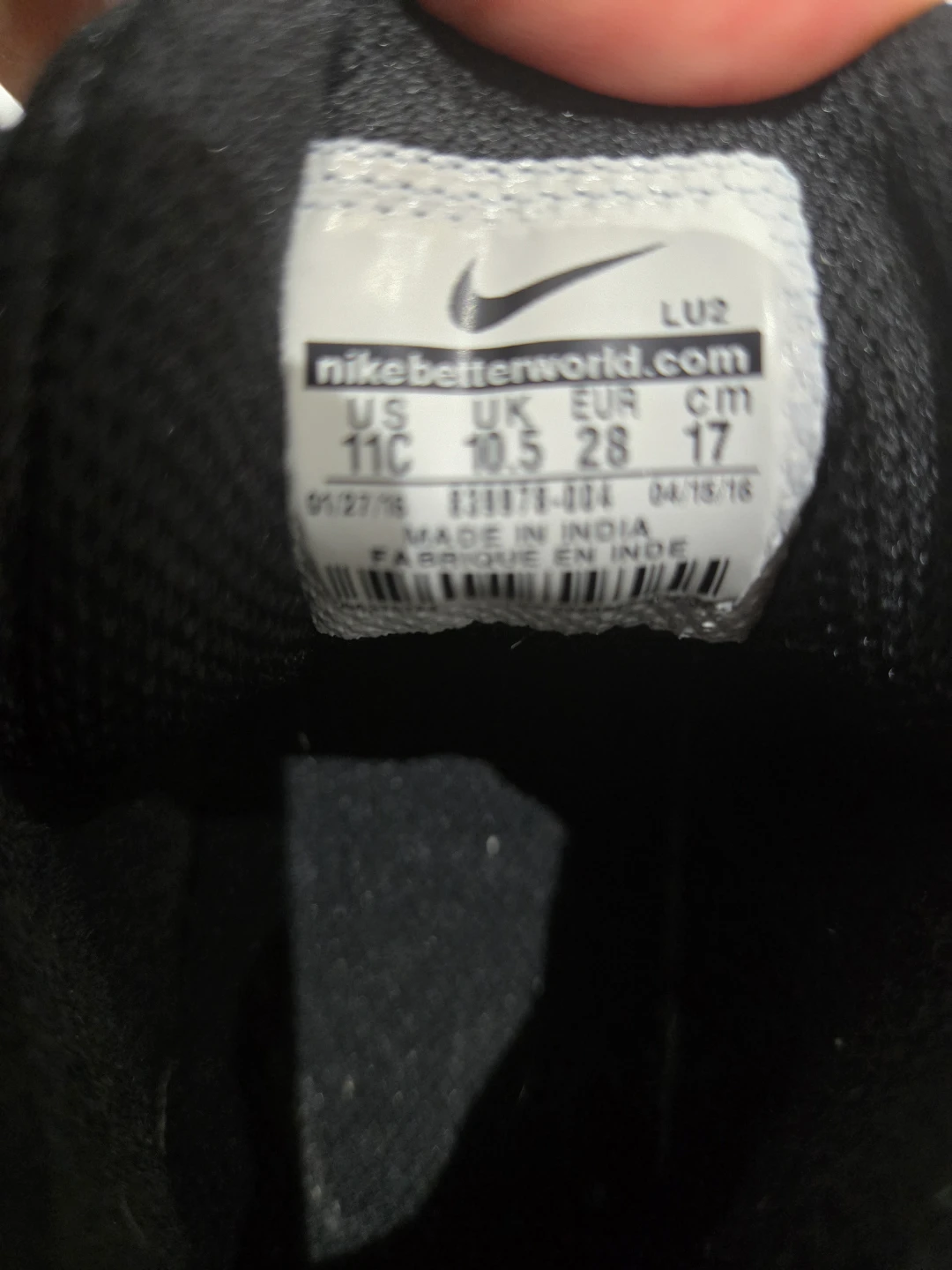 Nike Kids' Court Borough Mid-Top Shoes Black White Size 11C