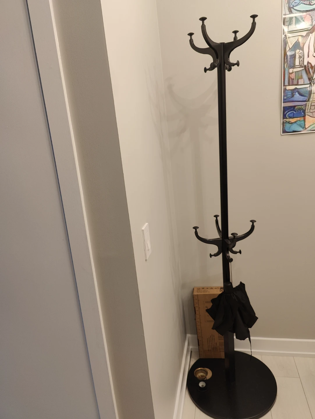 Black Metal Coat Rack Stand