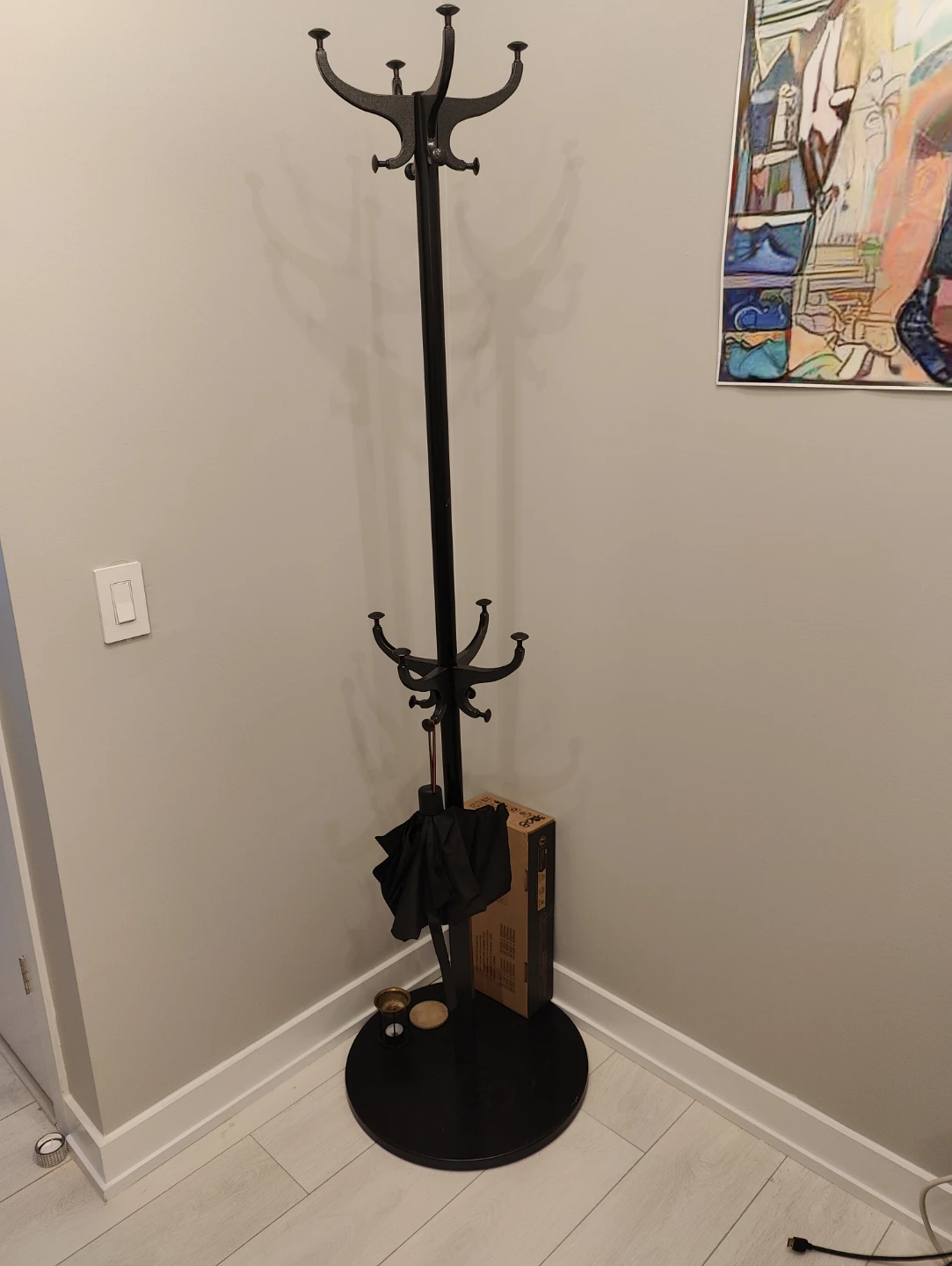 Black Metal Coat Rack Stand - photo 2
