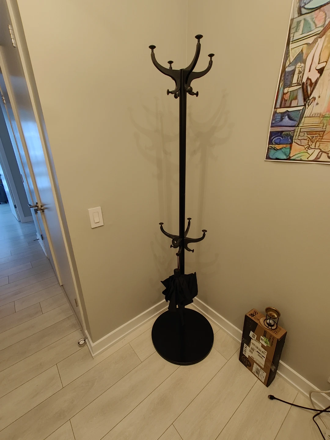 Black Metal Coat Rack Stand - photo 3