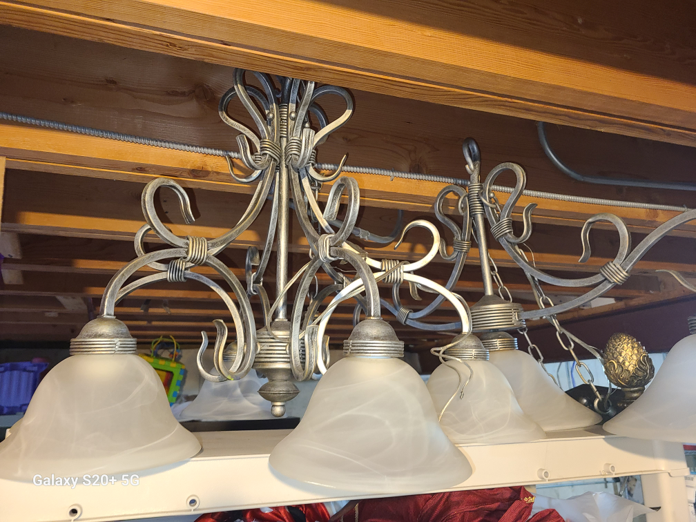 5-Light Chandelier with Frosted Glass Shades