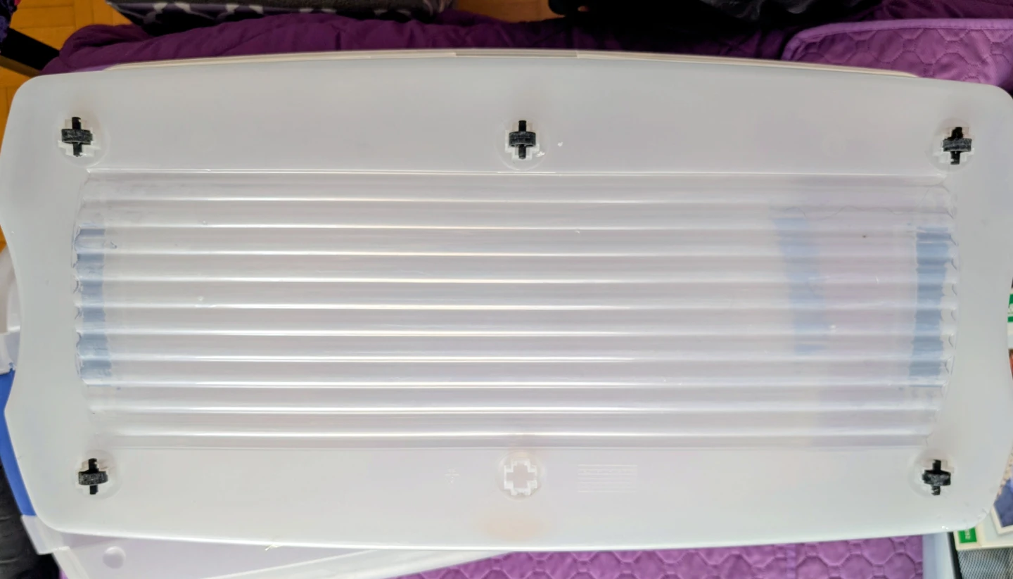 Clear Plastic Storage Bin with Blue Handles - photo 4